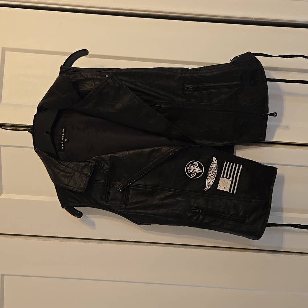 Affliction Black Faux Leather Vest